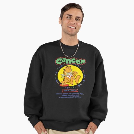 Garfield Cancer Zodiac Sign Horoscope Humor Premium Sweatshirt