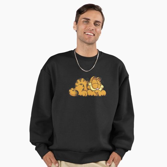 Discover Garfield Taking A Relaxing Nap Big Chest Logo Premium Sweatshirt