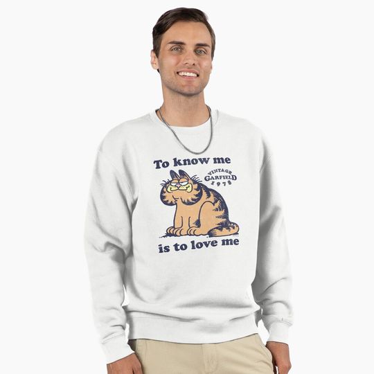 Discover Garfield To Know Me Is To Love Me Vintage 1978 Logo Pullover Sweatshirt