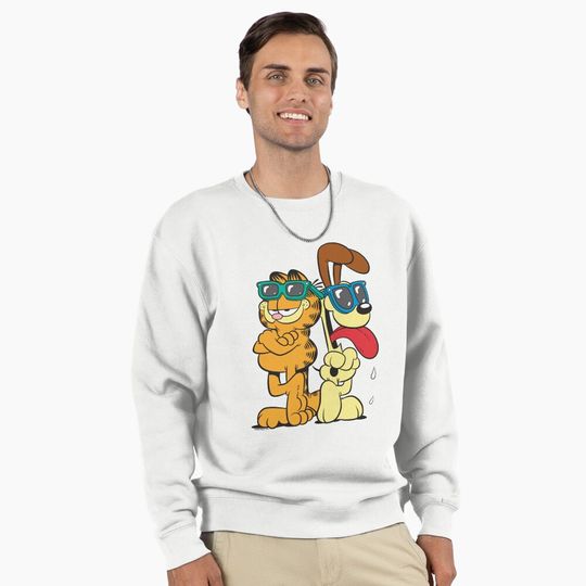 Discover Garfield & Odie Wearing Shades Cool Shot Pullover Sweatshirt