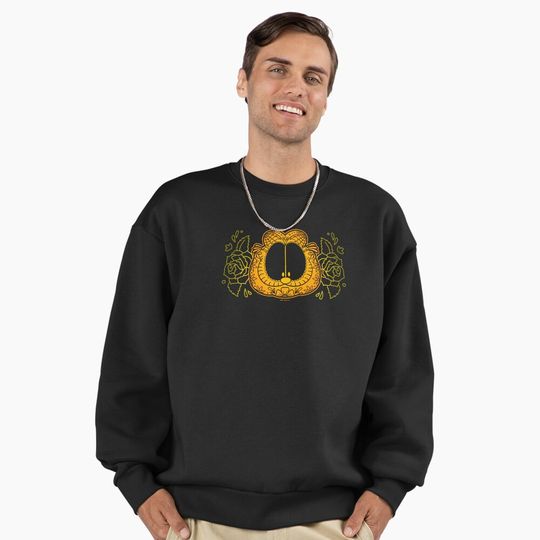 Discover Garfield Halloween Spooky Rose Tattoos Premium Sweatshirt