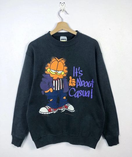 Discover Rare Vintage 90s Garfield Sweatshirt