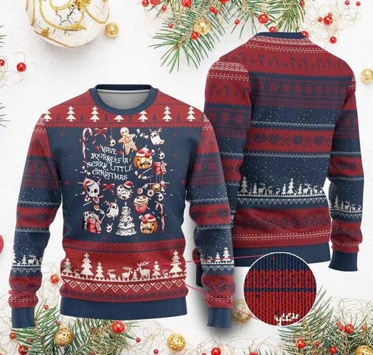 Discover Gothic Xmas Ugly Christmas Sweater with Stars, Funny Dark Holiday Outfit for Adults & Kids/CMS-30