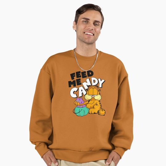 Discover Garfield Halloween Feed Me Candy Premium Oversized Sweatshirt