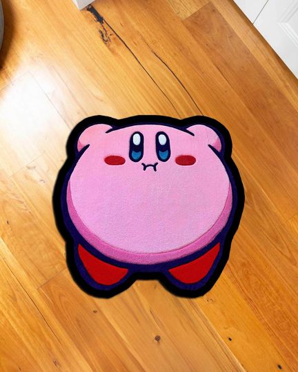 Kirby Rug: Pink Kids Room Decor, Video Game Rug