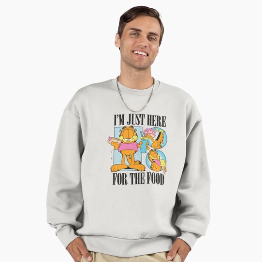 Garfield I'm Just Here For The Food Vintage Snack Panels Premium Sweatshirt