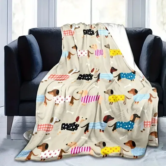 Discover Large Dachshund Fleece Blanket, Soft and Warm