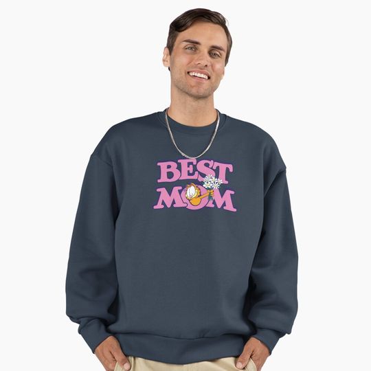 Garfield Mother's Day Best Mom Vintage Floral Bouquet Premium Sweatshirt