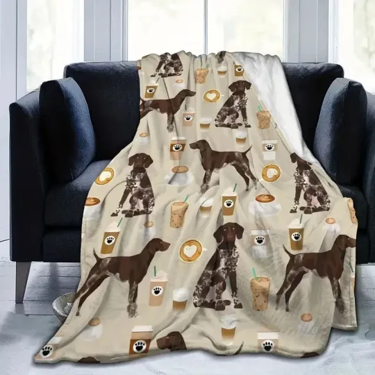 Discover Extra Large Fleece Blanket with Cute Pointer Dog Pattern
