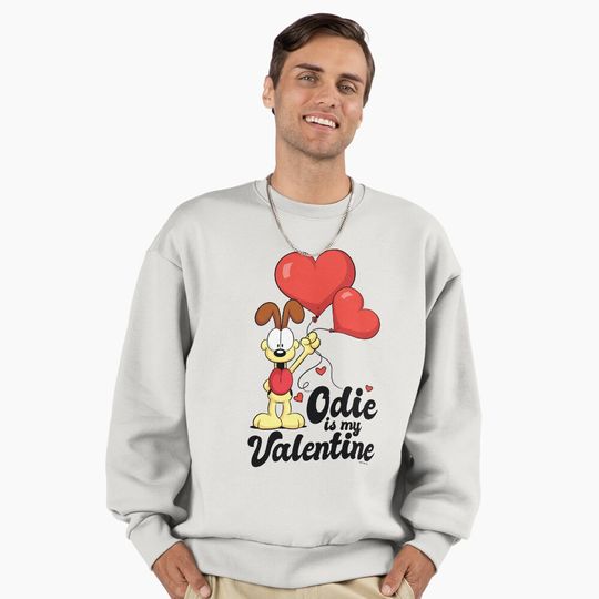 Garfield Valentine's Day Odie Is My Valentine Heart Balloons Premium Sweatshirt