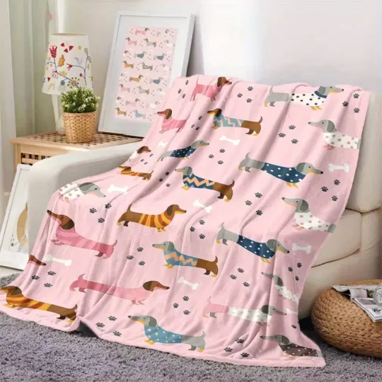 Discover Large Dachshund Fleece Blanket Soft & Cozy for Home & Living