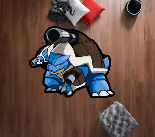 Discover Blastoise Rug: Washable Polyester Cartoon Rug