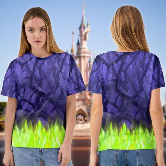 Maleficent All Over Print 3D T-Shirt, Sleeping Beauty Cosplay Halloween Costume Shirt