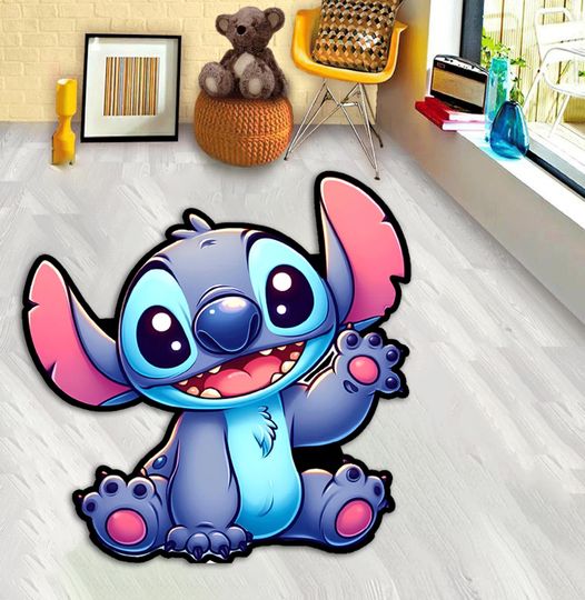 Discover Stitch Character Rug: Washable Polyester Area Rug