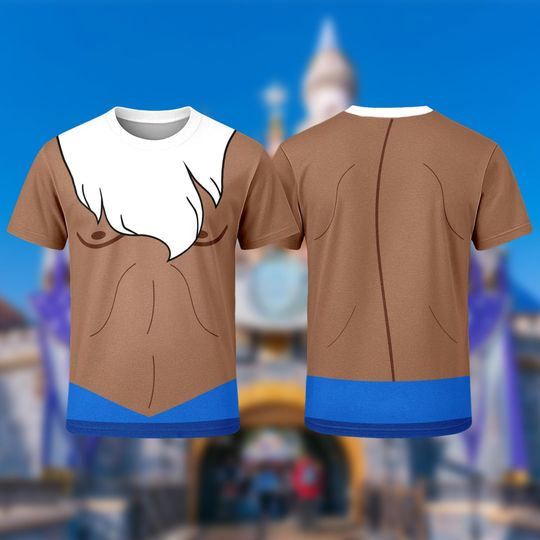 Discover The King Of The Ocean 3D T-shirt, Merfolk Cartoon Film All Over Print Shirt