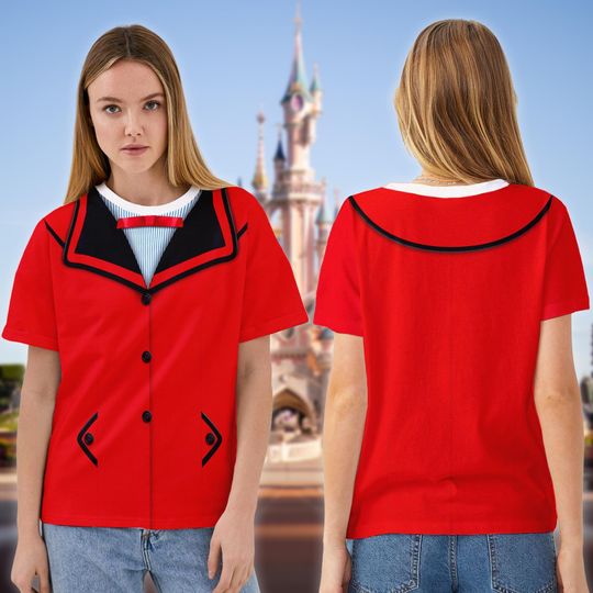 Mary Poppins Cosplay Costume, Mary Poppins Red Coat Halloween Costume