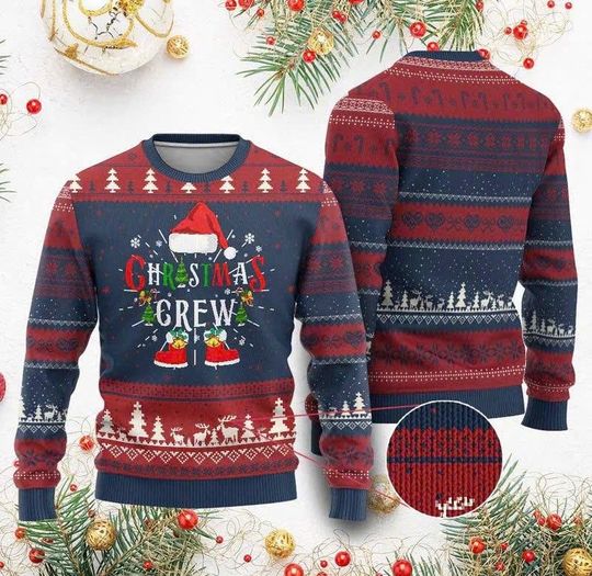 Discover Merry & Bright Christmas Crew Sweater, Festive Holiday Sweatshirt for Xmas Parties and Family Gatherings