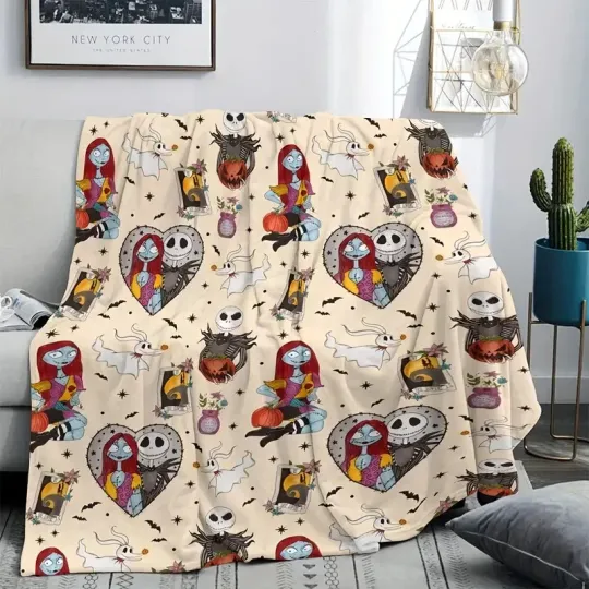 Discover The Nightmare Before Christmas Fleece and Sherpa Blanket