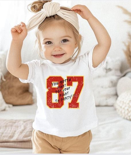 Discover Chiefs Toddler Football T-Shirt: "Fight For Your Right" - Kelce, Chiefs shirt, toddler chiefs shirt, KC football,