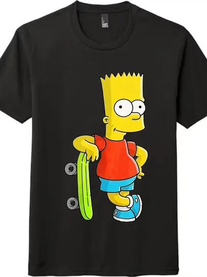 Discover The Simpsons Skateboarding Trendy Short - Sleeve T - shirt| Unisex Loose Top