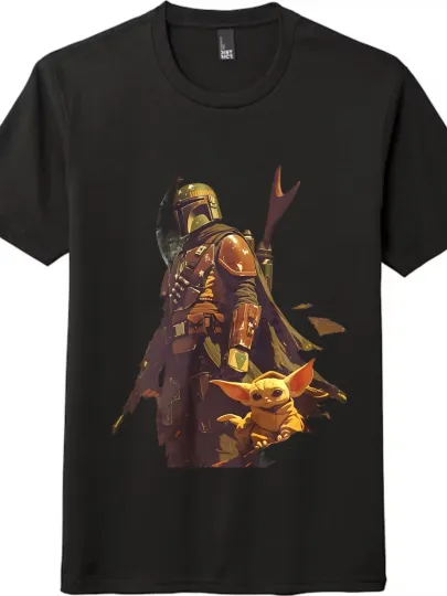 Star Wars The Mandalorian&Grogu T-Shirt|Unisex Trendy Loose Short Sleeve Tee