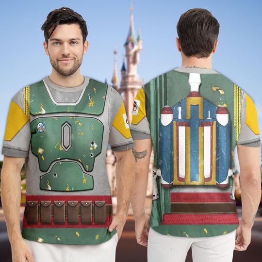 Boba Fett Cosplay Hawaii Shirt, Star Wars Button Up Shirt