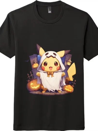 Discover Halloween Pika T-Shirt Print Party Wear Unisex Cartoon Casual Trendy Cute Tee