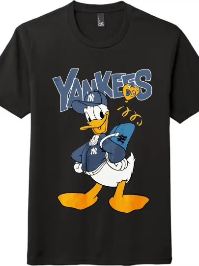 Discover Donald Duck×Yankees Unisex Trendy Loose Short-sleeve T-shirt |Casual Cartoon Tee