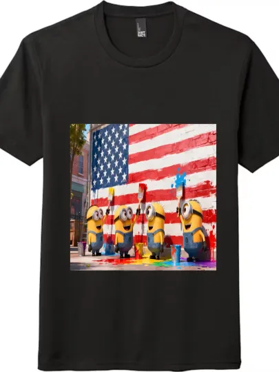 Discover Minions American Flag Painting T - shirt