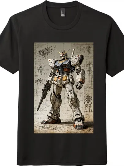 Discover Gundam Mechanical Armor Printed T-shirt|Unisex Short-Sleeve Top