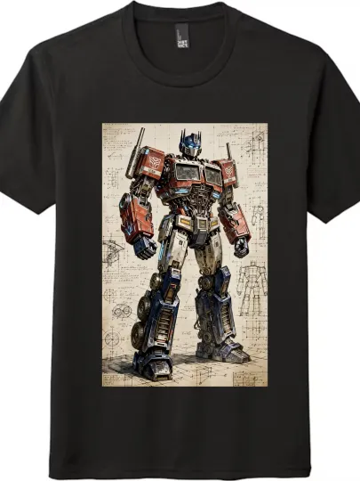 Transformers Optimus Prime Mechanical-Style Printed Tee| Unisex Short-Sleeve Top