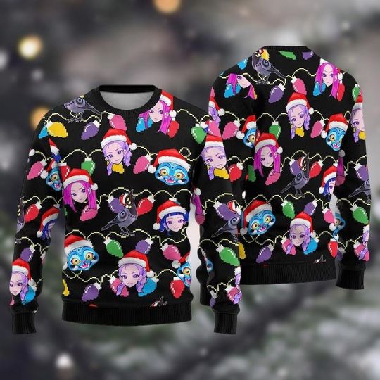 Discover Blue Tiger Kpop Group Christmas Ugly Sweater, Tiger Light Bulb Sweater Men Women Kids, Rumi Mira Joey Sweater, Joy Xmas Holiday Sweater