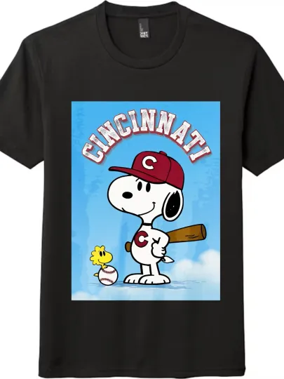 Discover Unisex Trendy Cartoon Short-sleeve T-shirt|Snoopy Baseball Print Casual Wear Tee