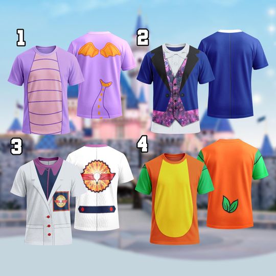 Discover Disney Halloween Cosplay Costume 3D T-Shirt, Figment Epcot Family Matching Tee, Disneyland Trip Dreamfinder Cosplay, Cast Member Coslay Tee