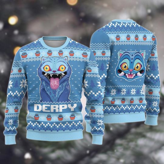 Discover Blue Tiger Christmas Ugly Sweater, Cute Tiger Xmas Sweater, Kpop Christmas Shirt, Anime Holiday Sweater, Xmas Gift For Men Women Kids