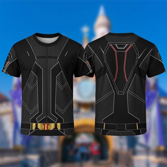 Black Widow Costume T-Shirt, Natasha Romanova Halloween Cosplay Tee
