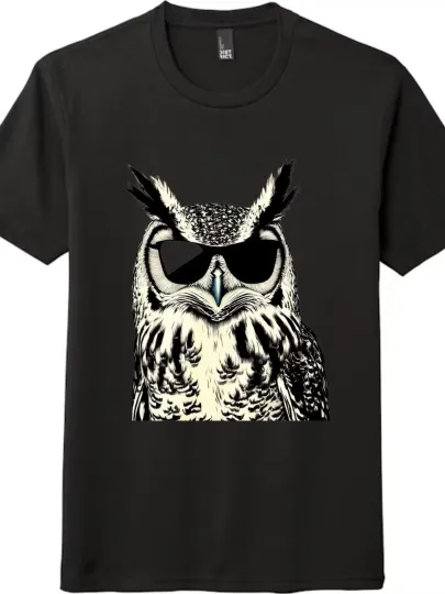 Discover Cool and Stylish Sunglasses, Owl Print Tee, Trendy and Individual Short-sleeved