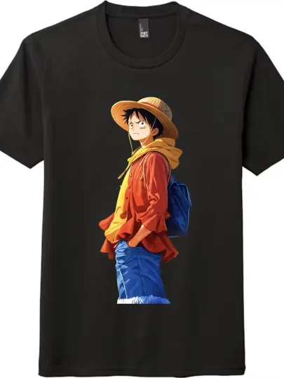 Anime One Piece Luffy Cartoon Unisex Tee Casual T-Shirt