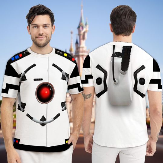 Discover Disney Autopilot Robot Costume T-Shirt, Wall-E Cosplay Costume Shirt, Disney Cosplay Tee, Autopilot Cartoon Halloween All Over Print Tee