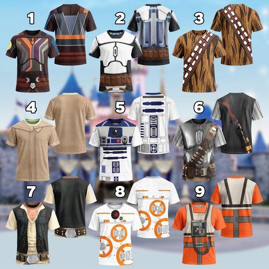 Discover Disney Han Solo Leia Luke Skywalker Darth Vader Halloween Cosplay Costume T-Shirt