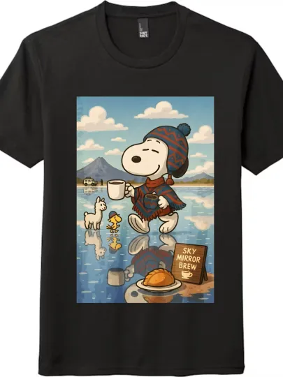 Discover Snoopy American Retro Cartoon T-shirt | Unisex Tee Loose Short-sleeve Top
