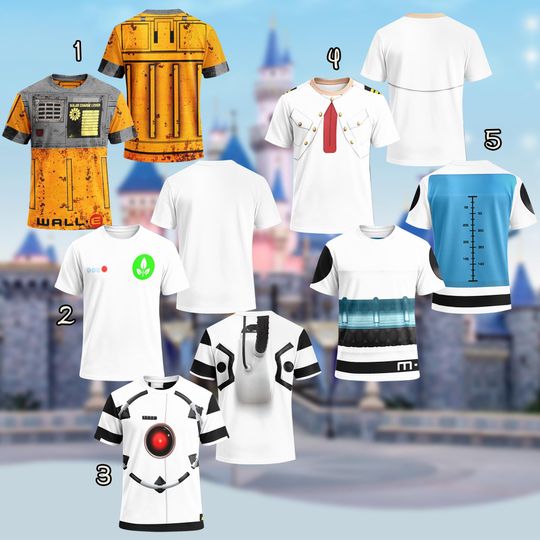 Discover Disney Wall-E Eve Robot Halloween Cosplay Costume T-Shirt, Wall-E Costume Shirt, Disney Cosplay Tee, Wall-E Halloween Group Matching Shirt