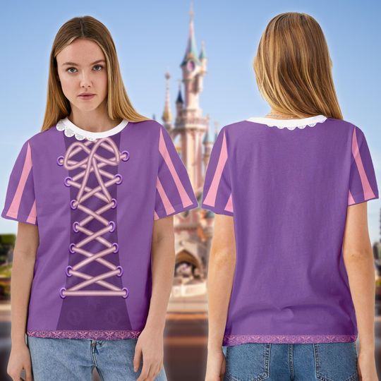 Discover Princess Purple Dress Costume 3D Shirt, All Over Print Shirt, Funny Movie Shirt For Women, Princess Cosplay Costume, Halloween Girl Cosplay