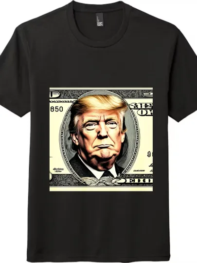 Discover Trump $250 Bill Creative Print T-Shirt, Unisex Casual Short Sleeve Tee
