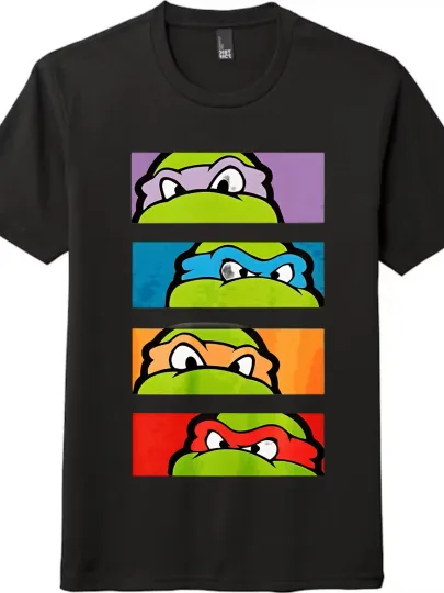 Discover Teenage Mutant Ninja Print Casual Wear Unisex Trendy Retro Short-sleeve T-shirt