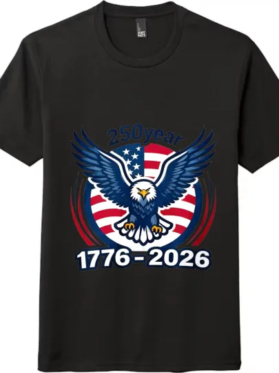 Discover 1776 - 2026 250th Anniversary Eagle & US Flag T - shirt