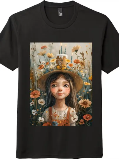 Discover Flower Sea and Birthday Cake Girl Theme Short -Sleeve Casual Tee| casual T shirt
