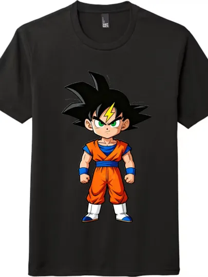 Discover Dragon Ball Chibi Goku with Lightning Bolt Graphic T - Shirt