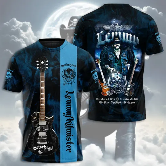 Discover Vintage Motohead Band x Lemmy Kilmister 3D T-shirt