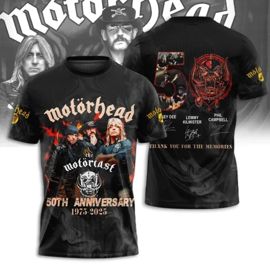 Discover Vintage Motohead Band 50th Anniversary 3D T-shirt